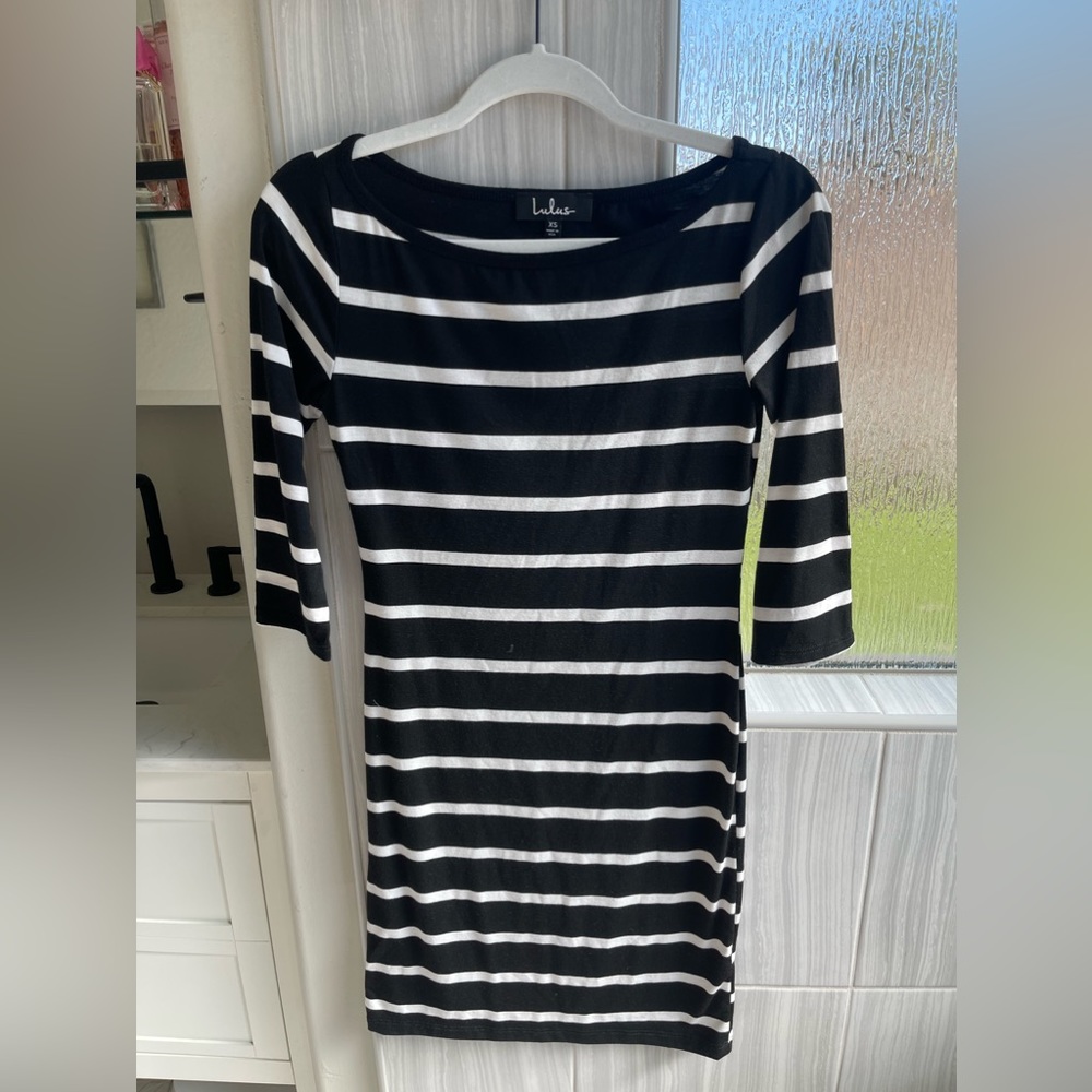 Lulu’s black and white striped dress